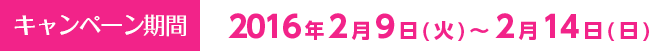 キャンペーン期間:2016年2月9日(火)~2月14日(日)