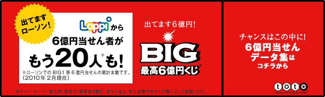 BIG 6億円当せんデータ集はコチラから