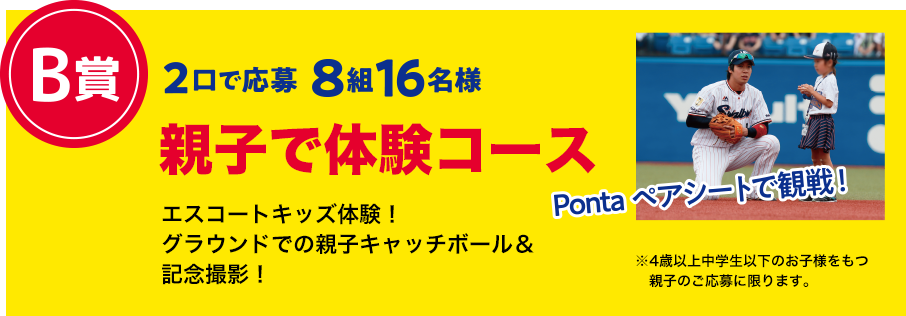 B賞 2口で応募 8組16名様 親子で体験コース