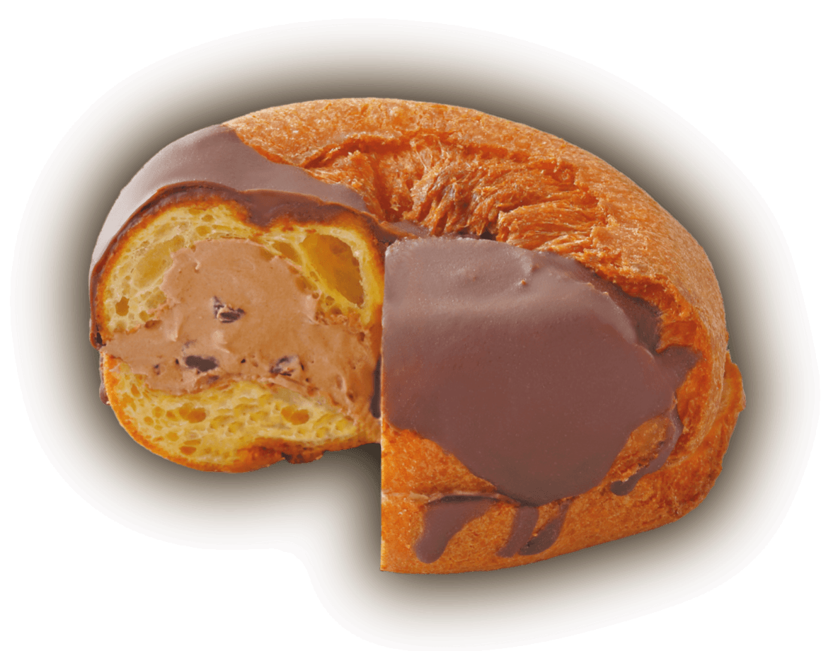 生ドーナツ チョコホイップの断面図