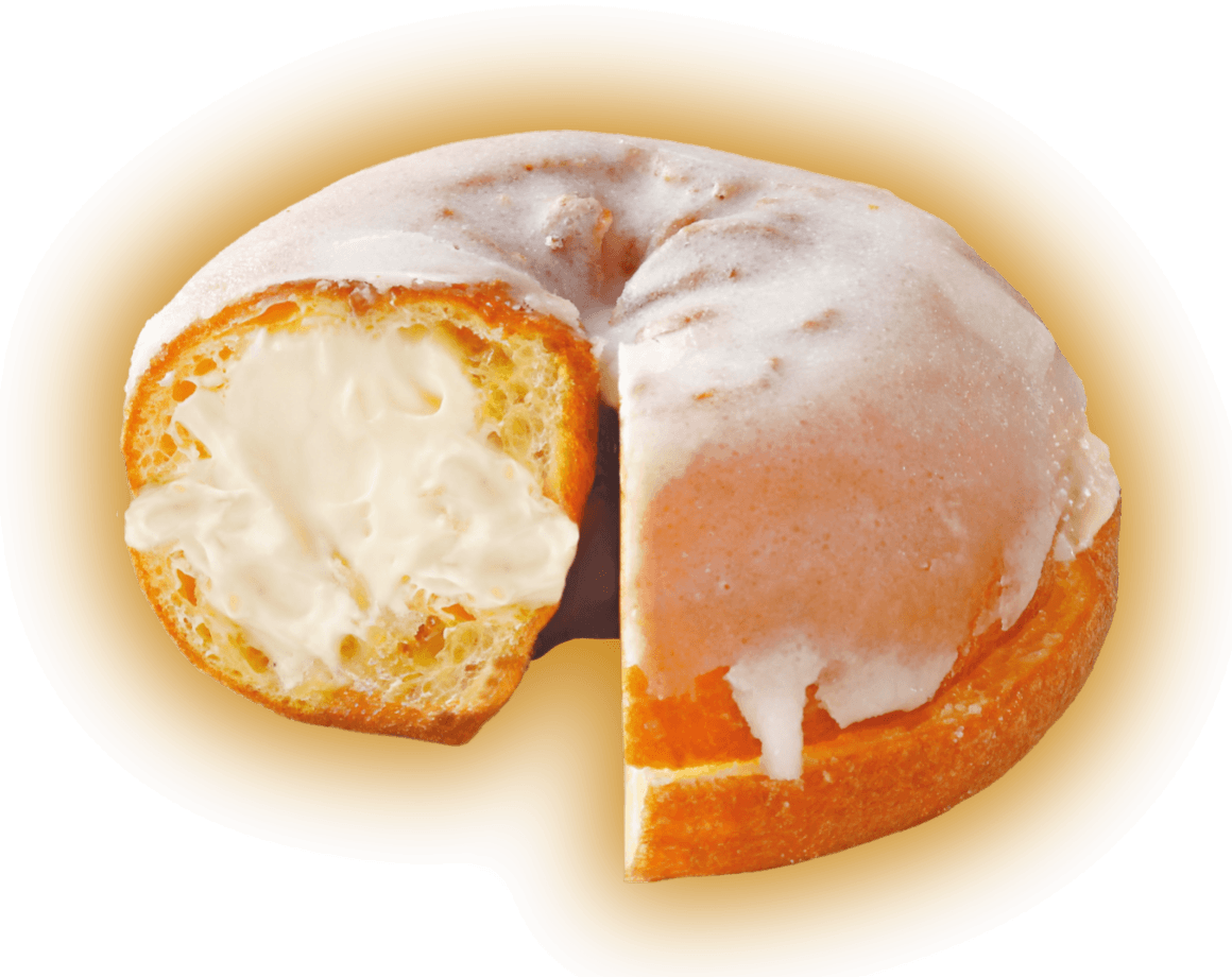 生ドーナツ カスタードホイップの断面図