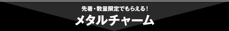 先着・数量限定でもらえる！メタルチャーム