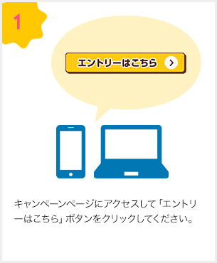 1.キャンペーンページにアクセスして「エントリーはこちら」ボタンをクリックしてください