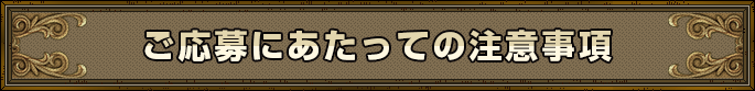 ご応募にあたっての注意事項