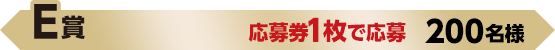 E賞 応募券1枚で応募 200名様