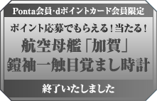 Ponta会員･dポイントカード会員限定 ポイント応募でもらえる!当たる!航空母艦「加賀」 鎧袖一触目覚まし時計 終了いたしました