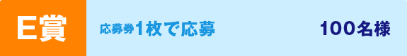 E賞 応募券1枚で応募 100名様