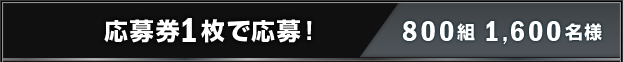 応募券1枚で応募！ 800組 1,600名様