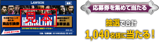 応募券を集めて当たる 抽選で合計1,040名様に当たる!