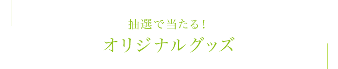 抽選で当たる！オリジナルグッズ