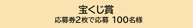 宝くじ賞 応募券2枚で応募 100名様