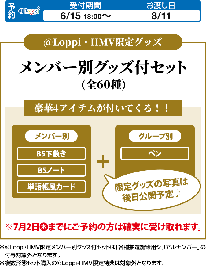 @Loppi・HMV限定グッズ メンバー別グッズ付セット(全60種) 豪華4アイテムが付いてくる！！