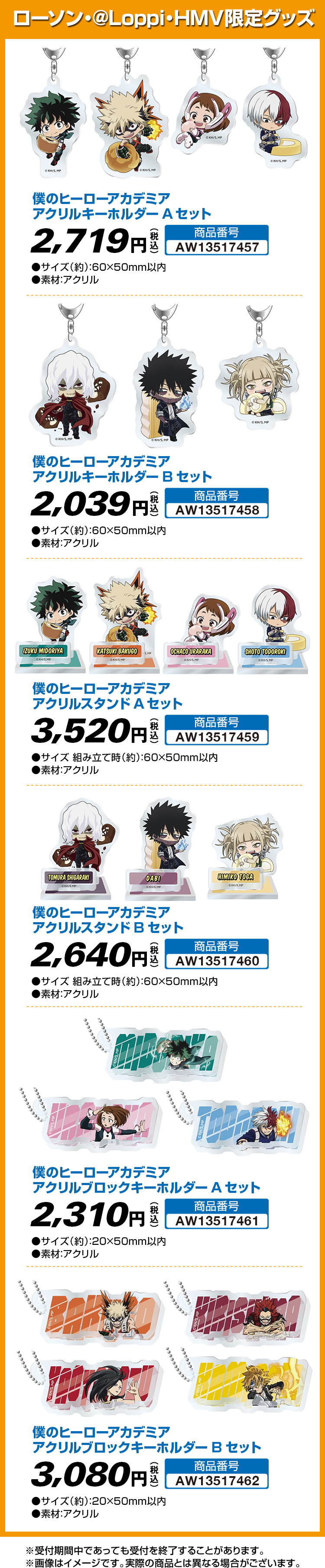 TVアニメ 「僕のヒーローアカデミア」ローソン・@Loppi・HMV限定グッズ