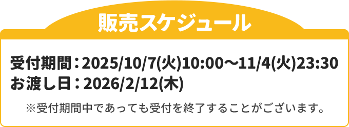 販売スケジュール