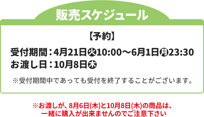 販売スケジュール