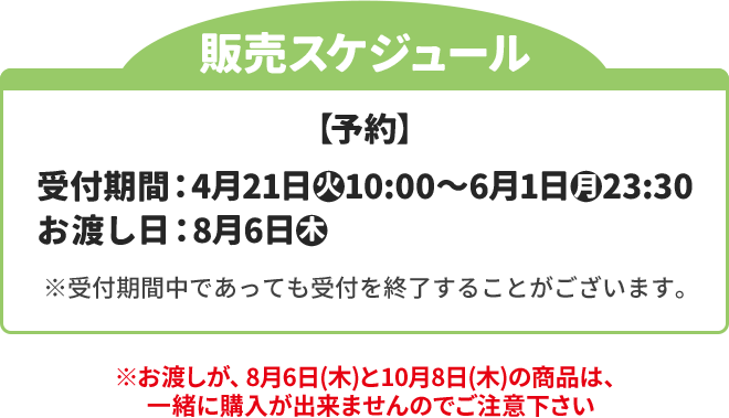 販売スケジュール