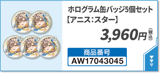 ホログラム缶バッジ5個セット【アニス：スター】 3,960円(税込)