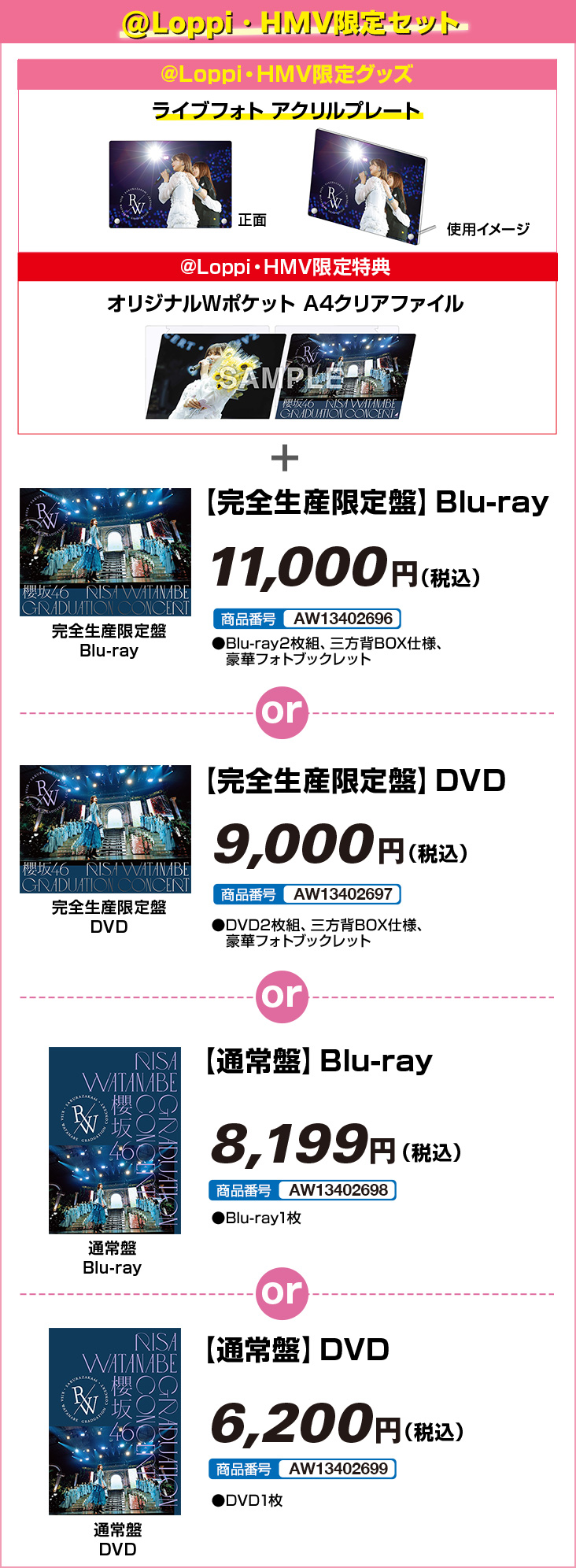櫻坂46 RISA WATANABE GRADUATION CONCERT Blu-ray＆DVD @Loppi・HMV限定セット
