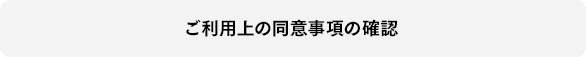 ご利用上の同意事項の確認