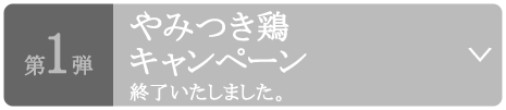 第1弾やみつき鶏キャンペーン 終了いたしました。