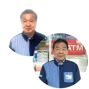 左：札幌西支店 札幌円山南1条店　オーナー 金野　正樹 さん　右：札幌東支店 札幌美しが丘3条店　オーナー 金子　忠雄 さん