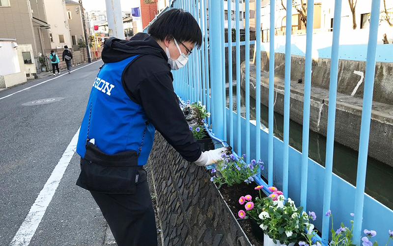 「からふるぴーすプロジェクト」ビオラ・デイジーの花苗1,000株の苗植え（2）