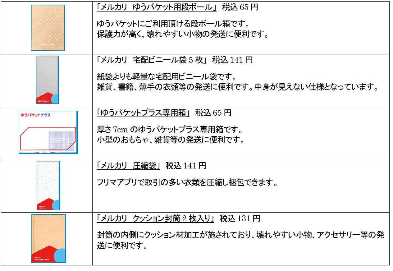 参考資料 フリマアプリ用 梱包資材 5品発売 ローソン公式サイト