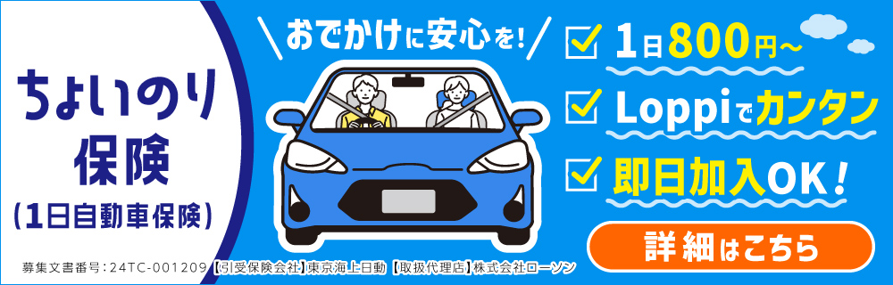 親や友人の車を借りるときに１日自動車保険｜ローソンで入れる保険（東京海上日動）