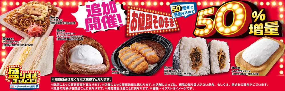 感謝の追加開催!盛りすぎチャレンジ