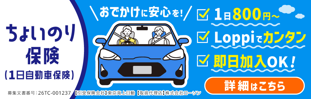 親や友人の車を借りるときに１日自動車保険｜ローソンで入れる保険（東京海上日動）