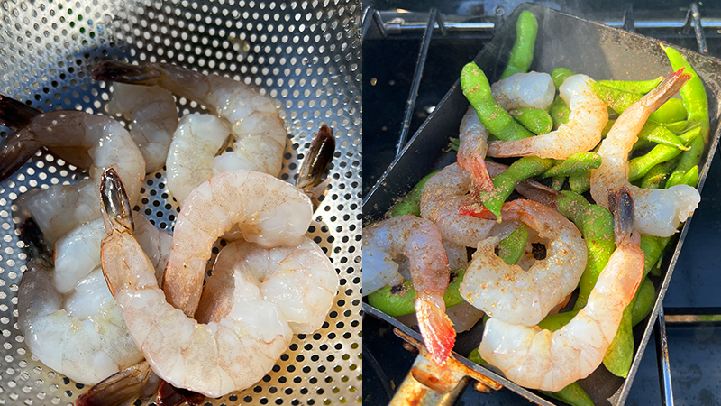 枝豆と海老の花椒炒め