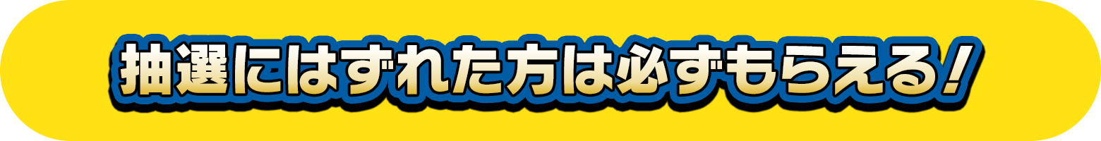 抽選にはずれた方は必ずもらえる！