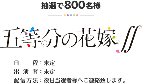 抽選で800名様