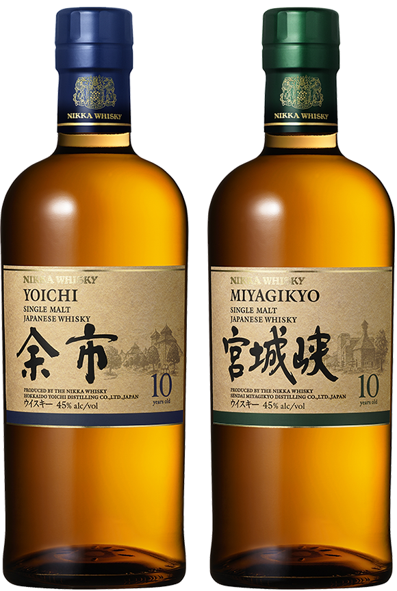シングルモルト余市10年 宮城峡10年 2本セット画像