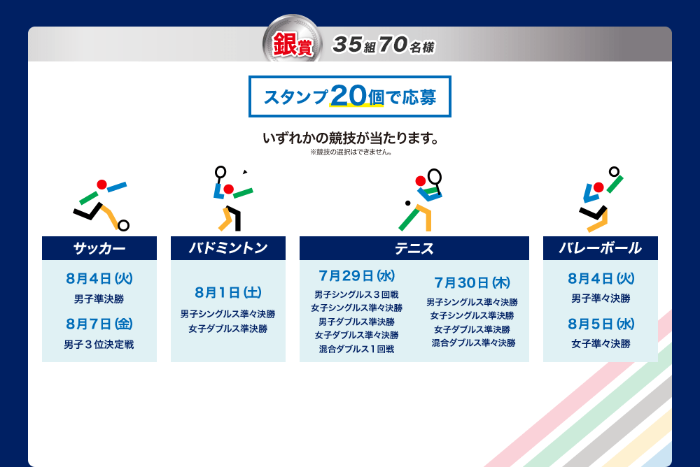 観戦チケットコース 銀賞 35組70名様