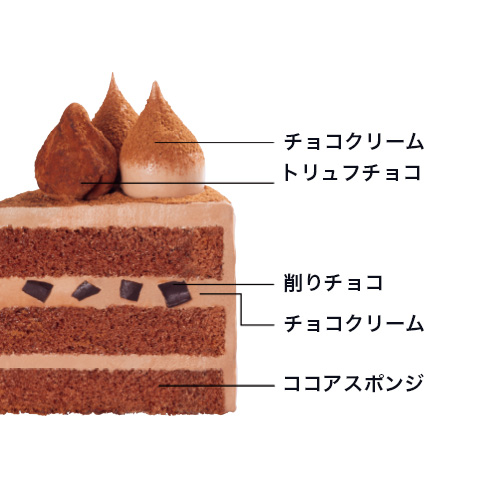 チョコレートのクリスマスケーキ 4号