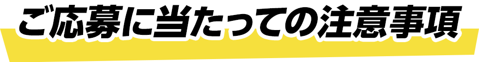 ご応募に当たっての注意事項