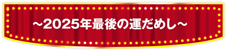 ～2025年最後の運だめし～