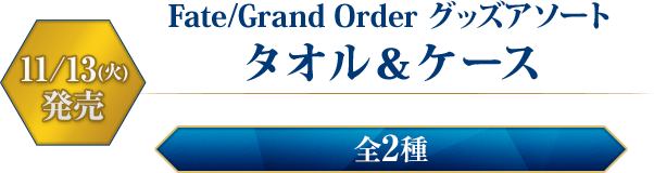 Fate/Grand Order タオル＆ケース　11/13(火)発売　全2種