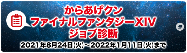 からあげクン ファイナルファンタジーXIV ジョブ診断 2021年8月24日(火)〜2022年1月11日(火)まで