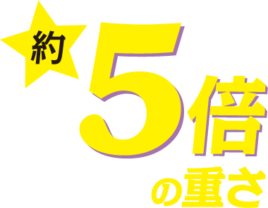 約5倍の重さ