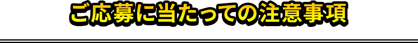 ご応募に当たっての注意事項