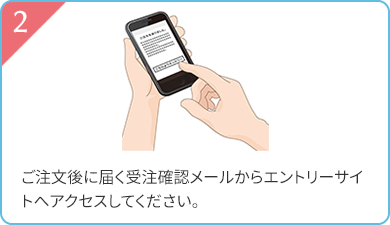 2 ご注文後に届く受注確認メールからエントリーサイトへアクセスしてください。