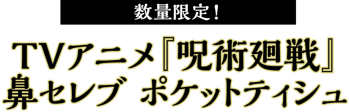 数量限定！TVアニメ『呪術廻戦』鼻セレブ ポケットティシュ