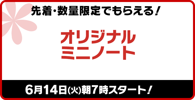 先着･数量限定でもらえる！オリジナルミニノート