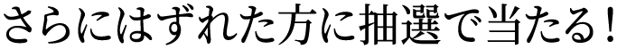 さらにはずれた方に抽選で当たる！