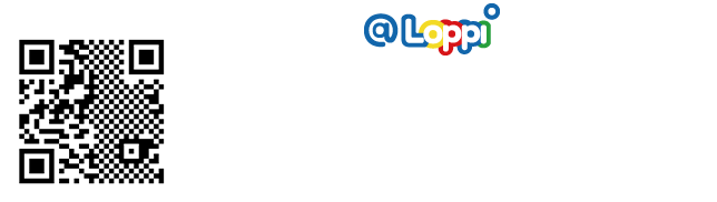 ① こちらの@Loppi専用コードを図のようにLoppi読み取り機にあてると掲載商品がすべて表示されます！ ※予約開始前には商品は表示されません。