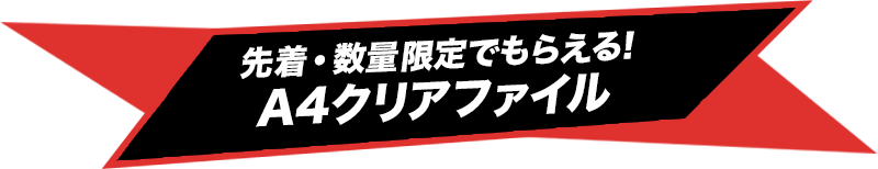 先着・数量限定でもらえる!A4クリアファイル