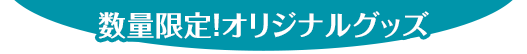 数量限定！オリジナルグッズ