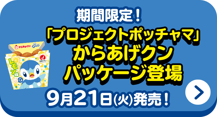 「プロジェクトポッチャマ」からあげクンパッケージ登場